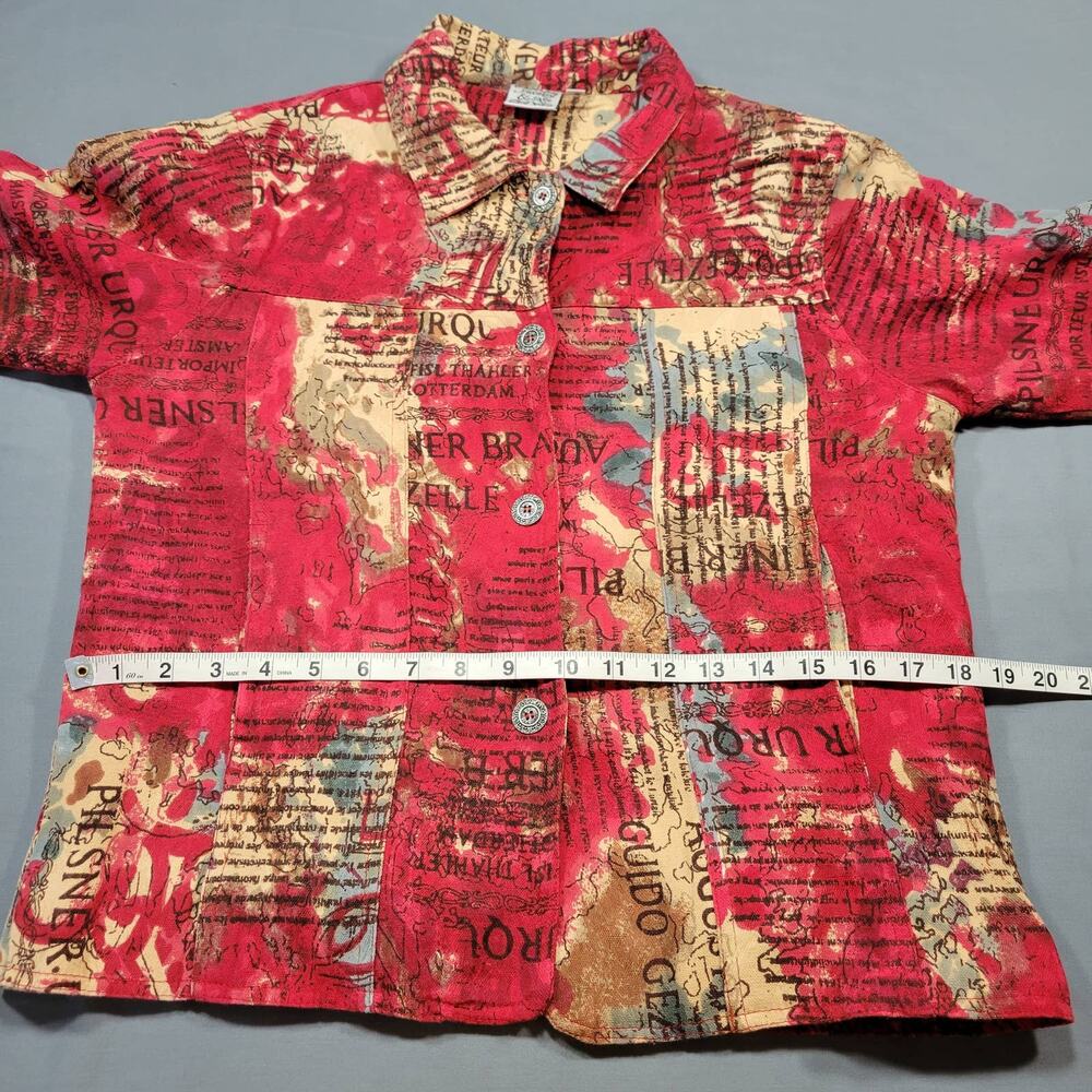 Parsley Sage Red Dress Jacket Womens Size S Classic Long Sleeves Button Up Lined - Picture 6 of 9
